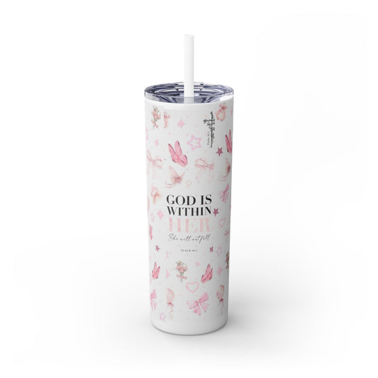 Skinny Tumbler with straw, 20oz